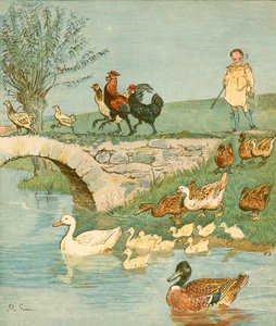 Chłopiec z farmy z kurczakami i kaczkami, ok. 1881 r.