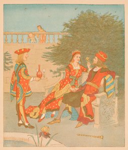 Walet Kier i Królowa Kier, 1880. autorstwa Randolph Caldecott