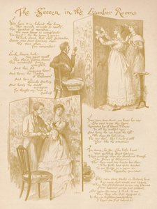 Parawan w tartaku, 1886 r. autorstwa Randolph Caldecott
