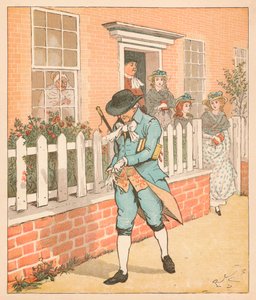 Dobry człowiek z Islington wyruszający do kościoła, ok. 1879 r. autorstwa Randolph Caldecott