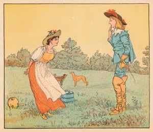 W takim razie nie mogę się z tobą ożenić, moja śliczna panno!, ok. 1882 r. autorstwa Randolph Caldecott