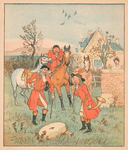 ...następną rzeczą, którą znaleźli, był gruntin, grindin grindle-stone..., 1880. autorstwa Randolph Caldecott