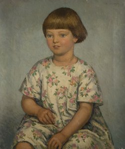 Portret dziecka, połowa XX w. (olej na płótnie)