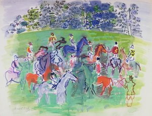 Na wyścigach, ok. 1930-50 (gwasz) autorstwa Raoul Dufy