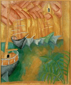 Bateaux a quai dans le port de Marseille (obraz na płótnie) autorstwa Raoul Dufy