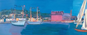 Łodzie morze małe flagi domy mały port doki żagle autorstwa Raoul Dufy