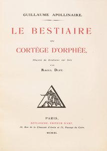 Frontispis książki "Le Bestiaire ou Cortège d