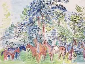 Konie w drewnie; Chevaux au Bois autorstwa Raoul Dufy