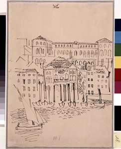 Marsylia, port, ratusz i hotel Dieu autorstwa Raoul Dufy