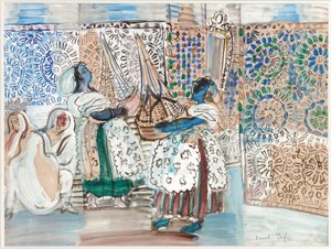 Przyjęcie u Paszy Marrakeszu (gwasz, akwarela i ołówek na papierze) autorstwa Raoul Dufy