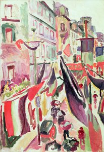 Ulica udekorowana flagami, Hawr (olej na płótnie) autorstwa Raoul Dufy