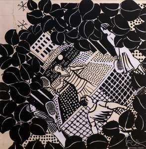 Tenis (pióro i tusz oraz gwasz na papierze) autorstwa Raoul Dufy