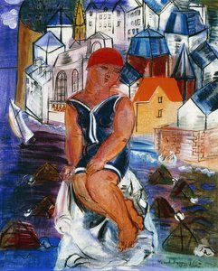 Mała kąpiąca się w Saint-Adresse; La Petite Baigneuse a Saint-Adresse autorstwa Raoul Dufy