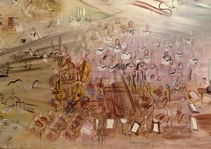 The Story of Electricity, studium do La Fee Electricite, szczegół lewej sekcji przedstawiający orkiestrę autorstwa Raoul Dufy