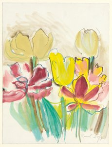 Tulipany dla zielnika Colette, ok. 1948 (gwasz i akwarela na papierze) autorstwa Raoul Dufy