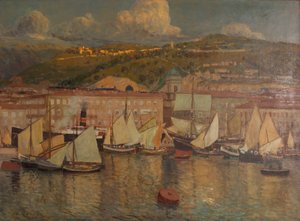 Letni wieczór (Port of Fiume) autorstwa Raoul Frank