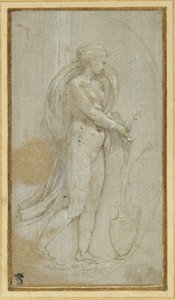 Alegoria Grammatica (metalowy punkt i biały kolor korpusu na papierze) autorstwa Raphael