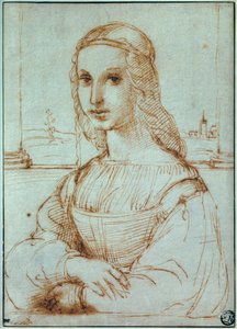 Portret florenckiej damy Rysunek Raffaello Sanzio dit Raphael (1483-1520) 1504 Paryż, Luwr autorstwa Raphael