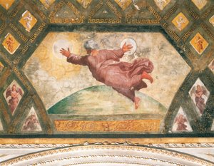 Stworzenie Słońca i Księżyca, ok. 1518 (fresk) autorstwa Raphael