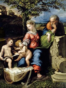 Święta Rodzina Dębowa, ok.1518 (olej na desce) autorstwa Raphael
