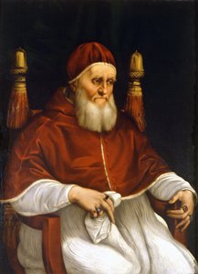 Portret papieża Juliusza II (1503-1513). Obraz Rafaela (Raffaello Sanzio). Florencja, Muzeum Uffizi. autorstwa Raphael