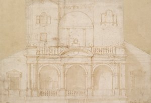 Projekt architektoniczny Villa Madama, początek XVI wieku autorstwa Raphael