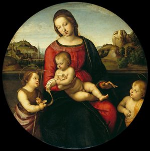 Maryja z Dzieciątkiem, Janem Chrzcicielem i Świętym Chłopcem Madonna Terranuova, ok. godz. 1505 autorstwa Raffaello Sanzio Raphael