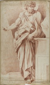 Stojący mężczyzna wskazujący prawą ręką autorstwa Raphael