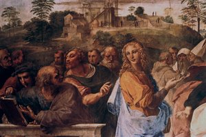 Rozprawa o Najświętszym Sakramencie, detal, 1508-1509 autorstwa Raffaello Sanzio Raphael