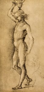 Bachus znany jako Idolino, rysunek Rafaela. Gabinet Rysunków i Grafiki, Galeria Uffizi, Florencja autorstwa Raffaello Sanzio Raphael