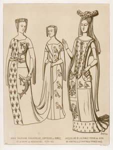 Anne Dauphine, hrabina Forez i pani Nedouchel, 1370-80. Jacqueline de Lagrange, żona Jeana de Montagu, mistrza Francji, 1409. autorstwa Raphael Jacquemin