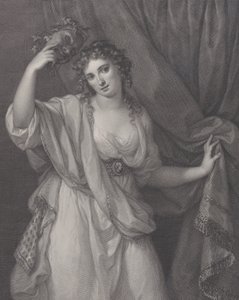 Lady Hamilton jako muza komiczna, Thalia, 1791. autorstwa Raphael Morghen