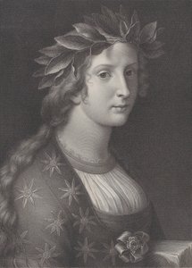Poezja, kobieta z koroną laurową, 1827