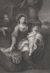 Święta Rodzina z Dzieciątkiem Chrystusowym śpiącym na kolanach Dziewicy, ok. godz. 1778-86 autorstwa Raphael Morghen