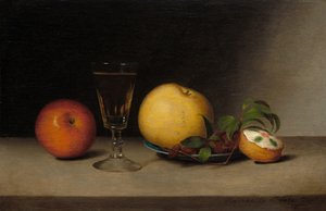 Martwa natura z jabłkami, sherry i herbatą, 1822.