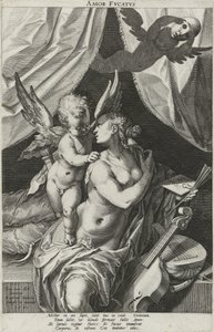 Alegoria oszukańczej miłości Amor Dvcatvs (tytuł na obiekcie) autorstwa Raphaël Sadeler (I)
