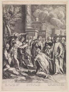 Wskrzeszenie Łazarza autorstwa Raphaël Sadeler (I)