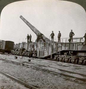 16-calowe działo kolejowe, które zmiażdżyło linię Hindenburga, I wojna światowa, Francja, 1917-1918.