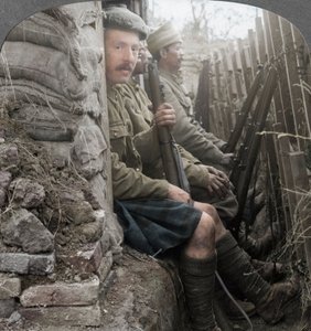 Żołnierze indyjscy w okopach, I wojna światowa, 1914-1918