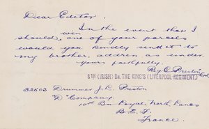 List do redakcji, 1914-18 autorstwa Reg G. Preston