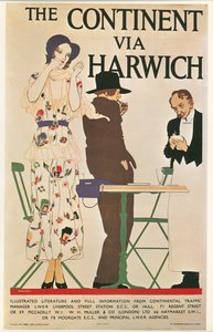 Reginald E. Higgins: Kontynent przez Harwich. Wielka Brytania ... (litografia)