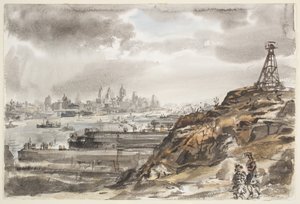Nowy Jork z Weehawken (akwarela na graficie na papierze) autorstwa Reginald Marsh