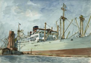 Frachtowiec parowy i holownik autorstwa Reginald Marsh