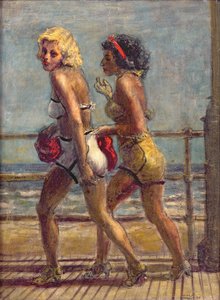 Dwie dziewczyny na promenadzie (tempera na płótnie) autorstwa Reginald Marsh