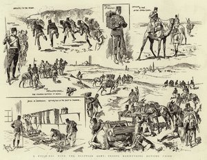 Dzień polowy z armią egipską, oddziały manewrujące poza Kairem (grawerunek) autorstwa Reginald Thomas Cleaver