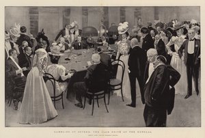 Hazard w Ostendzie, klub Prive w Kursaal (litografia) autorstwa Reginald Thomas Cleaver