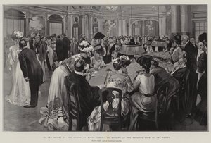 W szczycie sezonu w Monte Carlo, wieczór w sali ruletki kasyna (litografia) autorstwa Reginald Thomas Cleaver