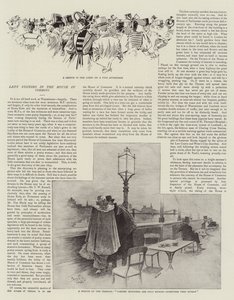 Lady Visitors w Izbie Gmin (litografia) autorstwa Reginald Thomas Cleaver