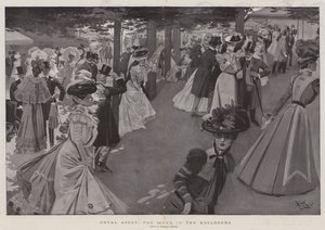 Royal Ascot, scena w zagrodzie (litografia) autorstwa Reginald Thomas Cleaver