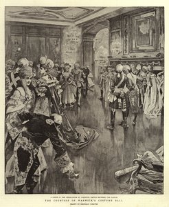 Bal kostiumowy hrabiny Warwick (litografia) autorstwa Reginald Thomas Cleaver